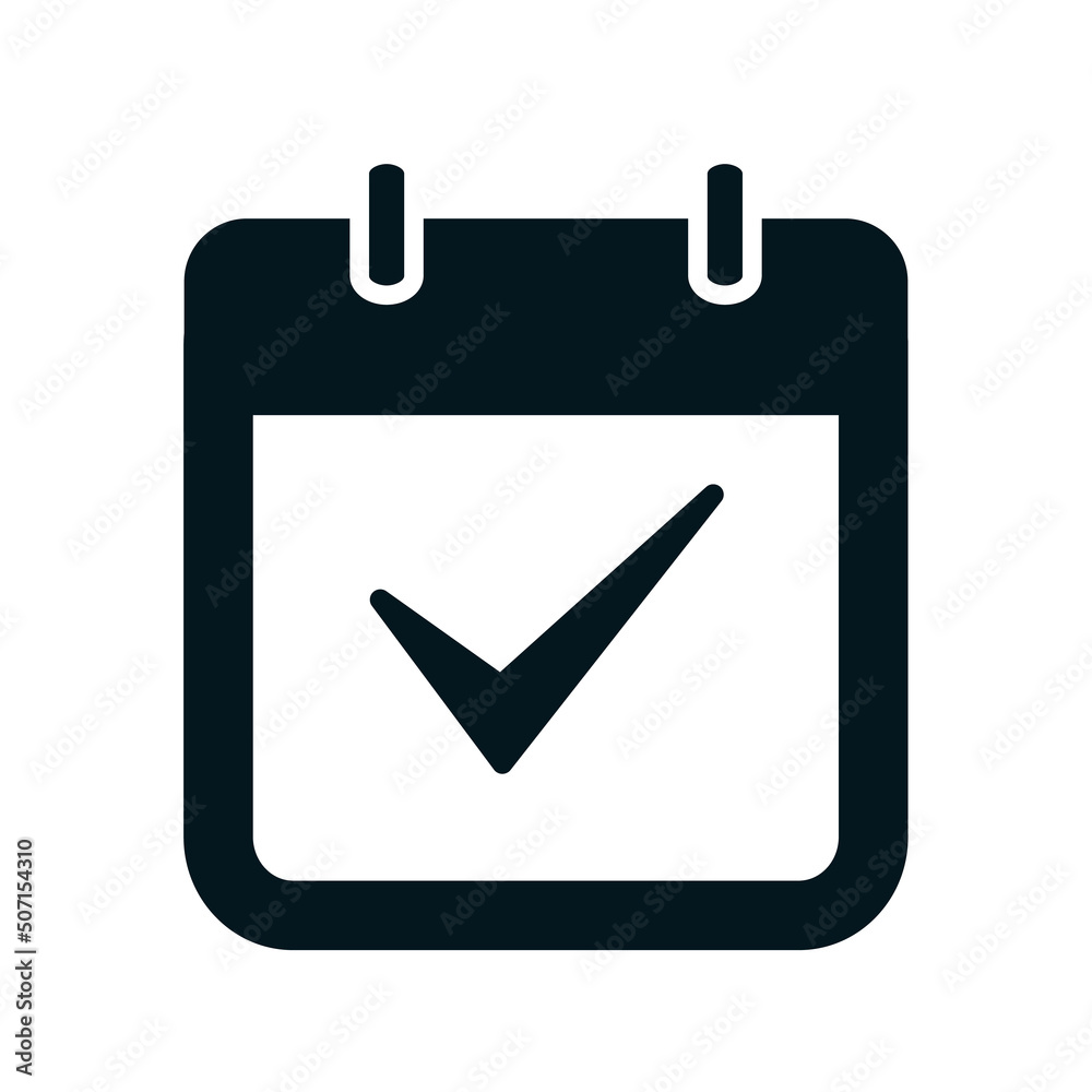 Poster calendar vector icon. black illustration isolated for graphic and web design