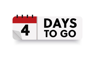 4 days to go in modern style. Special offer badge. Web design. Sale tag