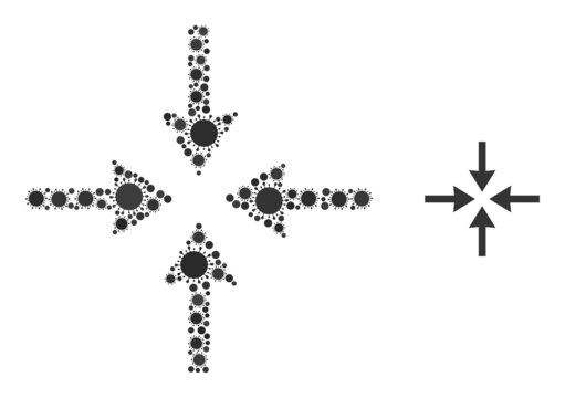 Meeting point mosaic icon. Vector mosaic is created with scattered bacterium icons. Bacterium collage meeting point icon. Meeting point mosaic for epidemic images.