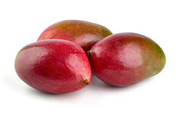 Juicy ripe Mango fruit, close-up, isolated on white background.