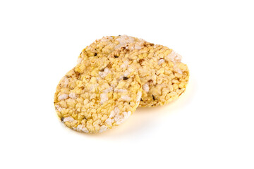 Rice cakes, isolated on white background.
