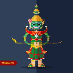Ramayana Giant Sculptures in flat style.