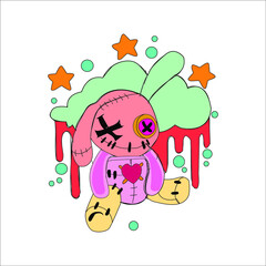 Naklejka premium Cute Voodoo Doll Free Vector 