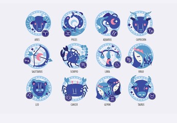 Astrology Star Sign Zodiac Symbol Illustrations - Powered by Adobe