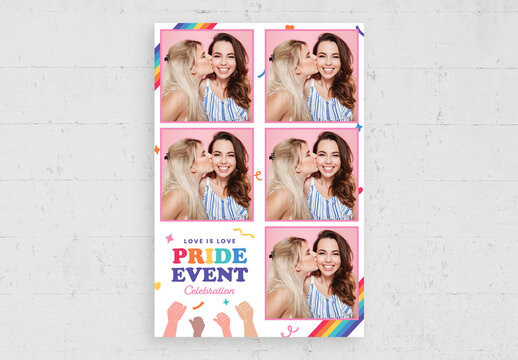 Lgbt Pride Event Photo Collage Strip Photo Booth Layout