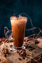 ice chocolate coffee in glass