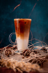 ice chocolate coffee in glass