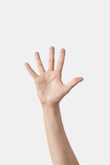 Counting on fingers, four inner palm.