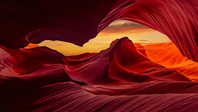 Scenic Antelope Canyon near Page Arizona - abstract background