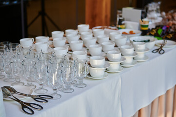 dishes in a restaurant