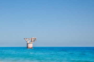 abandoned structure in the sea