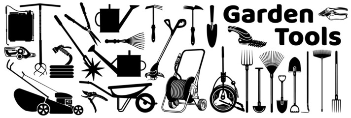 Tools for gardening sketch drawing by hands vector