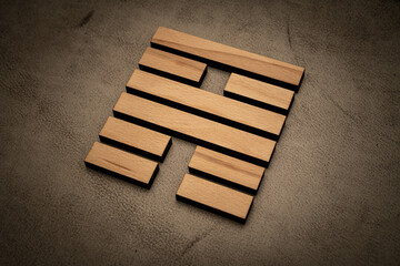 Gene Key 56 hexagram i ching wood on leather background human design