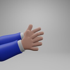 3d render illustration of clapping hands. Applause, clapping hands showing opptimistic appreciation and gratitude.