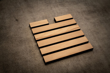 Gene Key 43 hexagram i ching wood on leather background human design