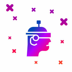 Color Smart glasses mounted on spectacles icon isolated on white background. Wearable electronics smart glasses with camera and display. Gradient random dynamic shapes. Vector