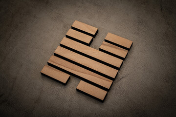 Gene Key 32 hexagram i ching wood on leather background human design