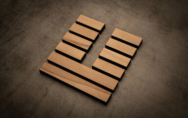 Gene Key 19 hexagram i ching wood on leather background human design