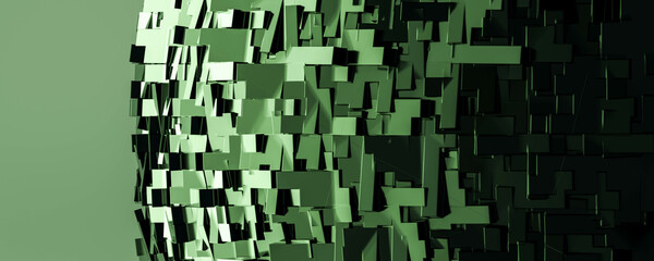 abstract planet surface with blue lighting in space 3d render illustration