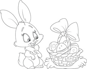 funny Easter coloring book page for kids