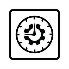 Management, time, time management icon. Black vector design.