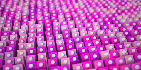 Obraz premium Pink cartons with milk or juice, 3D rendering