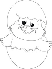 Happy Easter coloring book page for kids