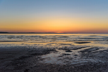 Fototapeta premium Sunset at Baltic sea in Swinoujscie