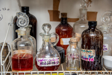 darkroom vintage wet plate colodion bottles