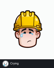 Construction Worker - Expressions - Concerned - Crying