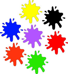 set of colorful blots