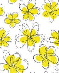 Doodle seamless floral pattern.