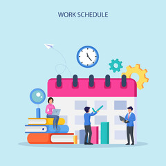 Fototapeta na wymiar Work Schedule concept vector. Week schedule, daily plan, work organizer.