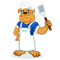 Bulldog mascot cartoon in vector