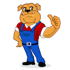 Bulldog mascot cartoon in vector