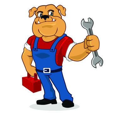 Bulldog mascot cartoon in vector