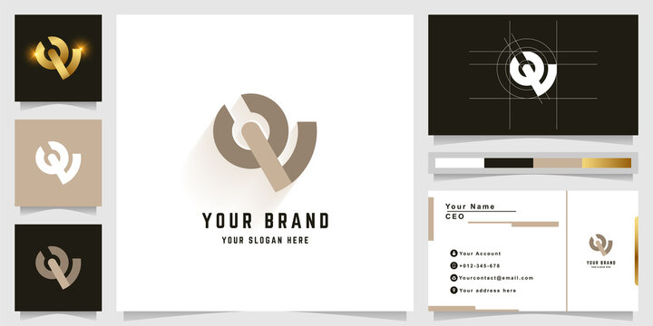 Letter QV or OV monogram logo