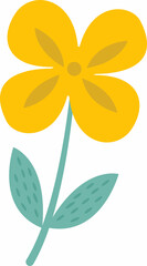 Yellow flower on a white background.Stylized 