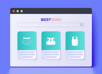 Set Skirt, and Undershirt icon. Vector