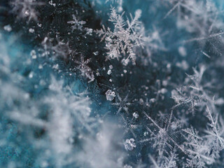 snowflakes with blue background