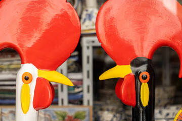 Two figurines of Barcelos rooster