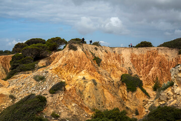 Beautiful view of the Portuguese coastline in the Algarve region.