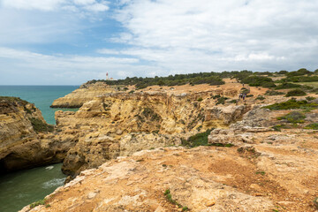 Beautiful view of the Portuguese coastline in the Algarve region.