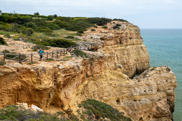 Beautiful view of the Portuguese coastline in the Algarve region.