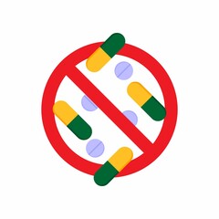 No Drugs Icon : Healthcare Theme, Infographics and Other Graphic Related Assets.