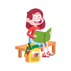 Isolated student girl icon Back to school Vector illustration