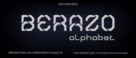 Berazo, modern creative alphabet with urban style template