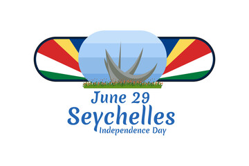 Obraz premium June 29, Seychelles Independence Day vector illustration. Suitable for greeting card, poster and banner.