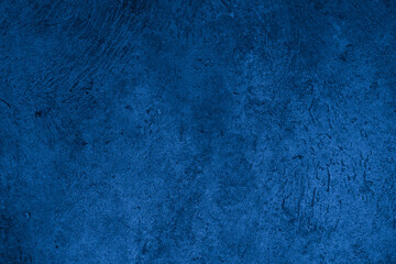 Old wall pattern texture cement blue dark abstract  blue color design are light with black gradient background.