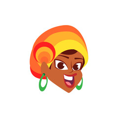 Isolated cumbia dancer face Colombian culture Vector illustration